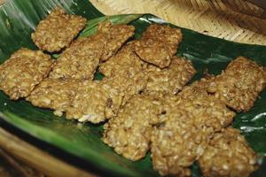 Fried Tempeh or tempe goreng, traditional homemade food from soy and yeast. photo