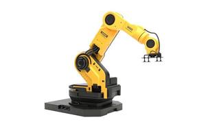 The robotic arm on white background with clipping path photo