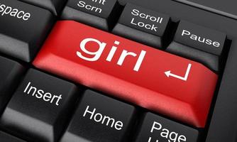 girl word on red keyboard button photo