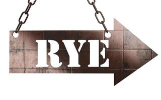 rye word on metal pointer photo