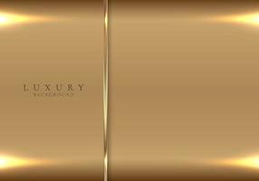 Abstract elegant 3D golden line and shiny gold metallic background vector