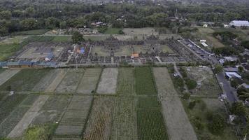 Aerial view of Candi Plaosan or Plaosan Temple in Plaosan Complex temple. One of the javanese Buddhist temples located Prambanan, Klaten, Yogyakarta. photo