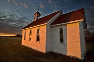Sunset Saskatchewan Church photo