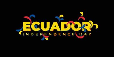 día de la independencia de ecuador con diseño tipográfico. vector