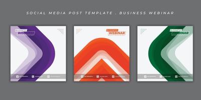 Set of social media post template with simple shape design. simple social media post template design vector