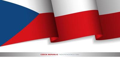 Waving Czech Republic flag design. Czech Republic independence day background template. vector