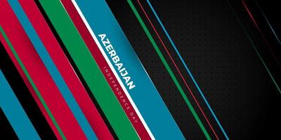 Blue, red, and green geometric design with black background. Azerbaijan Independence day. vector