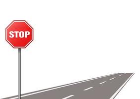 stop sign with 3d style vector