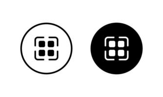 Qr Code Icon Sign Symbol in Circle Line vector