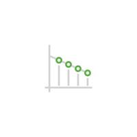 Decrease Chart, Drop Graph Icon Vector in Flat Style