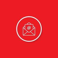 Email Icon Vector in Circle Style. Open Mail Sign Symbol