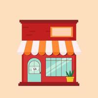 store with the sign we are open illustration vector