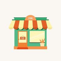 shop with the sign we are open vector