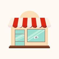 store with the sign we are open illustration vector