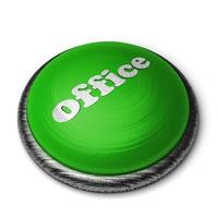 office word on green button isolated on white photo