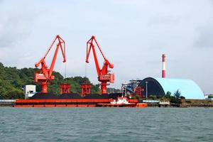 Various ship activities at the Port of Sri Bintan Pura in the city of Tanjung Pinang namely on the west coast of the island of Bintan photo