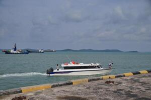 Various ship activities at the Port of Sri Bintan Pura in the city of Tanjung Pinang namely on the west coast of the island of Bintan photo
