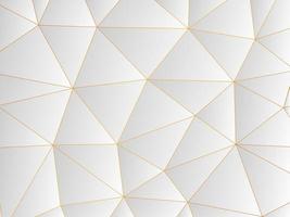 Light Abstract Triangles Free Background. 3d White Geometric Pattern Whit Golden Lines photo