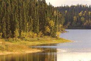 Northern Manitoba Lake near Thompson in Autumn photo