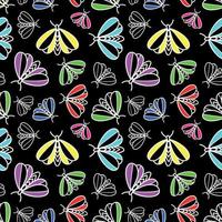 Colorful pattern with multicolored Moths vector