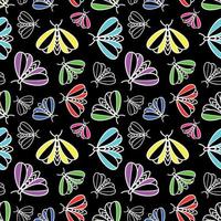 Colorful pattern with multicolored Moths vector