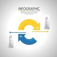 diseño infográfico paso 1 y 2 con colores suaves vector