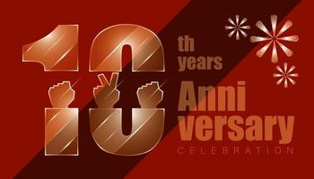 luxury character numbers 10th years anniversary. vector illustration eps10