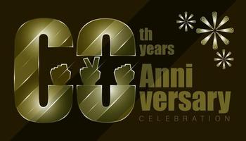 luxury character numbers 60th years anniversary. vector illustration eps10