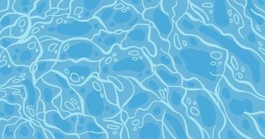 Azure Shining Water Surface panoramic background. Vector flat hand drawn Sea Ripple. Abstract Blue Waves summer backdrop.