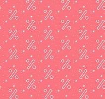 Seamless pattern hand drawn doodle percent signs and stars. Vector sketched repeating background of isolated per cent mark icons for sale or discount banners.