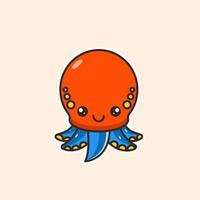 Octopus sticker illustration vector