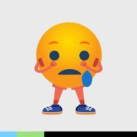 cute sad characters on social media vector