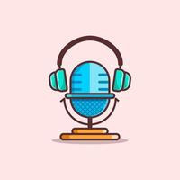 Microphone and headset illustration vector