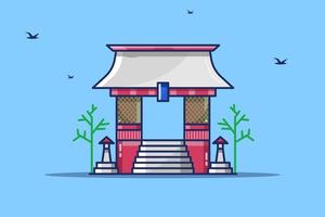 vector illustration of Kiyomizu Temple