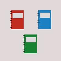 vector isoleted illustration with blank lined notebook