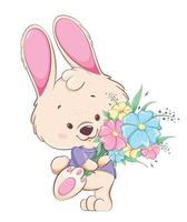 Happy Women's day. Cute bunny cartoon character vector