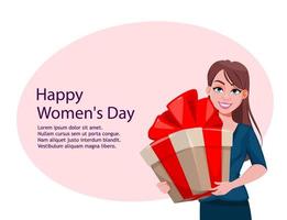 feliz dia de la mujer tarjeta de felicitacion vector