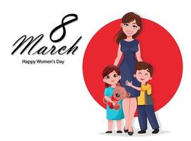 Happy Women's day greeting card vector