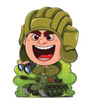 Tankman cartoon character. vector