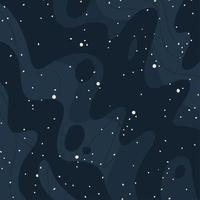 Milky way galaxy black background with blue stars nebula. Hand drawn flat vector illustration.