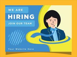 We are hiring banner template  job vacancy post design vector