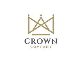 Abstract Geometric Crown Logo. Royal King or Queen Symbol. Flat Vector Logo Design Template Element