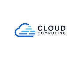 logotipo de nube abstracta. computación en la nube de forma azul aislada sobre fondo blanco. utilizable para logotipos de negocios y tecnología. elemento de plantilla de diseño de logotipo de vector plano.