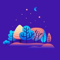 Vector illustration in trendy flat gradiient and linear style - background with copy space for text - trees, plants, and forest landscape. Concept for banner, greeting card, poster and advertising