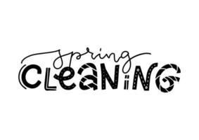 Hand drawn lettering text - Spring cleaning. Concept of washing house, home cleaning service. Vector overlay Design for poster, social media, banner, invitation.