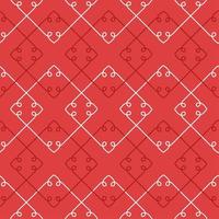 Abstract geometric lines seamless pattern. Christmas ornament in red color. Simple geometrical texture with linear shapes, rhombuses. Modern minimal background. Winter holiday vector design.