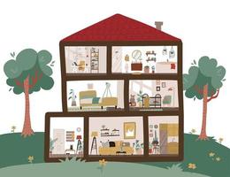 Different rooms in the house 430867 Vector Art at Vecteezy