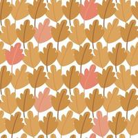 Seamless pattern of hand drawn autumn oak leaves. Multi-colored foliage in the form of an autumn forest. Flat vector illustration.