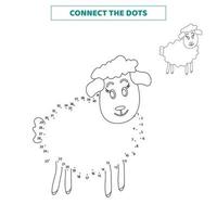 Connect the dots for the sheep. vector