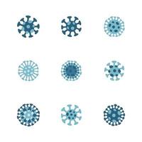 Coronavirus icons set. Flat vector illustration for any web design on white background